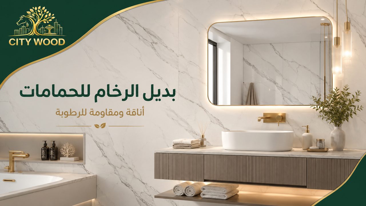 هل يناسب بديل الرخام الحمامات؟ دليل مقاومة الرطوبة والاستخدامات - الشركة العربية الأولى للديكور CITY WOOD