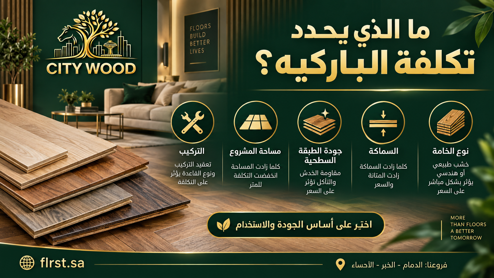 اسعار الباركيه - توضيح عملي من CITY WOOD